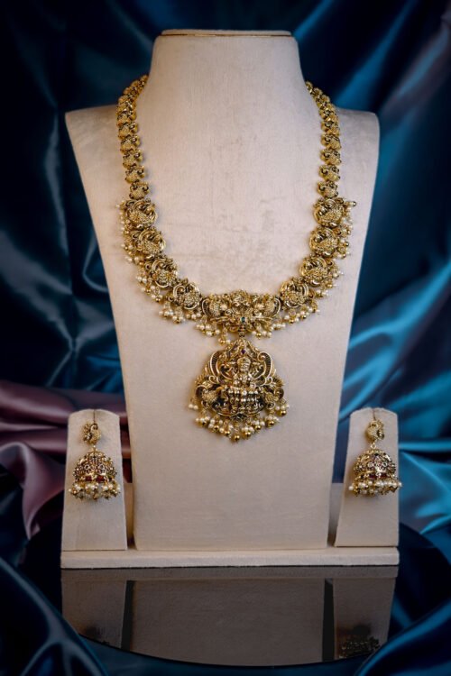 Regal Goddess Lakshmi Necklace Set-NEC186
