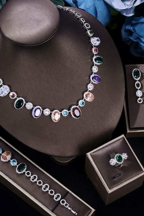 Stunning Necklace, Ring & Drop Earring Set- Senara NEC152