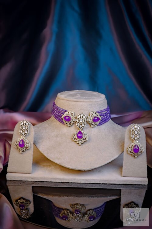 Rithika Victorian Doublet Choker Set-NEC533