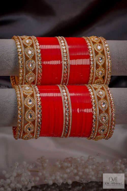 Chithrangana  Kundan and Sparkle Stones Bangels Set -BAN251