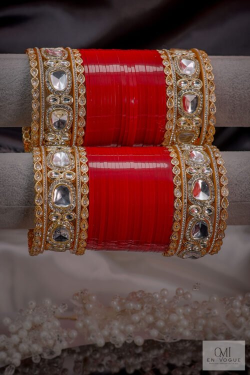 Chithrangana  Uncut Kundan stones Bangels Set -BAN253