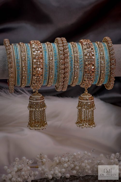 Vachintha Kundan Jhumka Bangle Set -BAN257