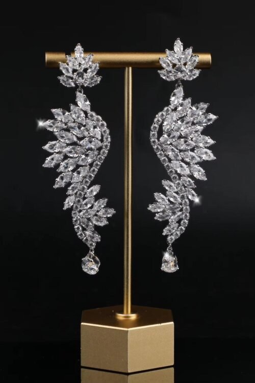 Platinum Plated Bridal Earrings - EA206