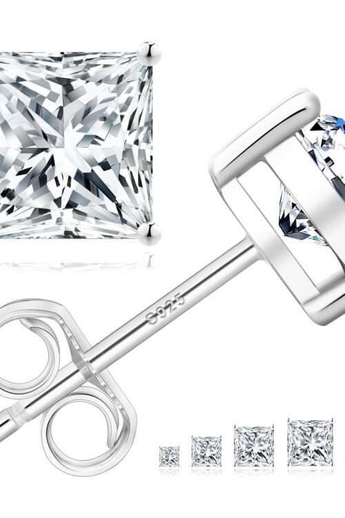 Moissanite Earring stud in S925 silver-KRKC-0327-MO-ER-SL-5mm
