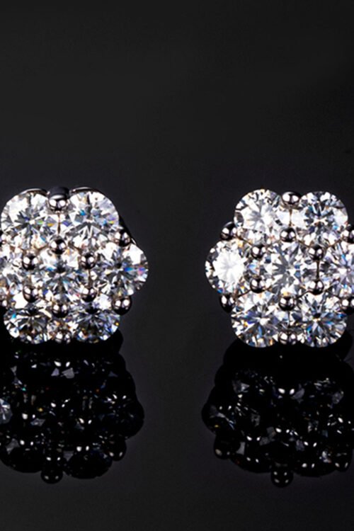 Moissanite Earring stud in S925 silver-KRKC-0336-MO-ER-GD-2.5mm