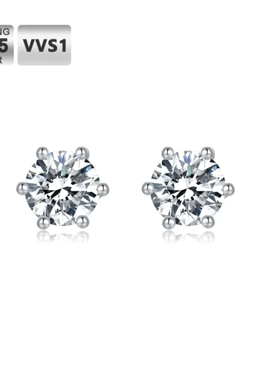 0.5 Carats 5mm *2 VVS1 Moissanite Earrings 0059