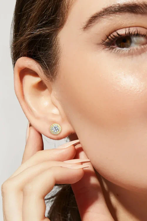 0.5/1.0 Carats *2 Excellent VVS1 Moissanite Earrings 0106