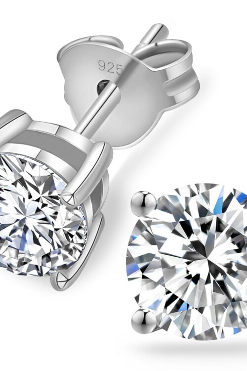 0.3/0.5/0.6/0.8/1.0 Carats *2 Excellent VVS1 Moissanite Earrings 0143
