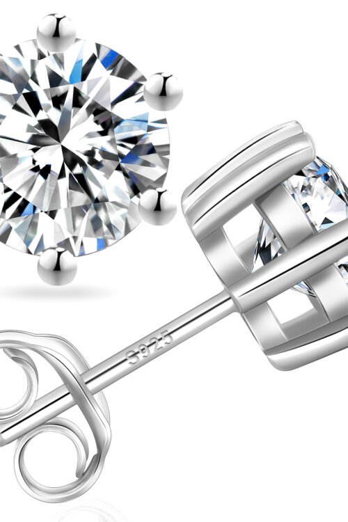 0.3/0.5/0.6/0.8/1.0/1.5 Carats *2 Round Excellent VVS1 Moissanite Earrings 0204