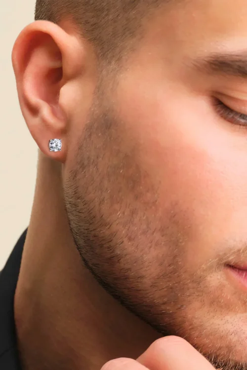 0.3/0.5/0.6/0.8/1.0/1.5 Carats *2 Round Excellent VVS1 Moissanite Earrings 0314