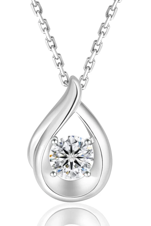 Water Drop VVS1 Moissanite Pendant Necklace for Women 0409