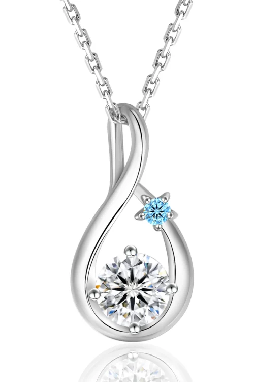 Water Drop VVS1 Moissanite Pendant Necklace for Women 0412 BL