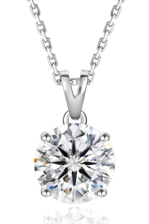 0.5 Carats VVS1 Moissanite Pendant Necklace for Women 0413