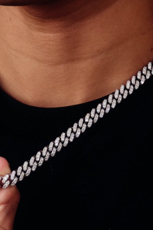 6mm S925 Silver and Moissanite Cuban Necklace for Men-SLMOCH